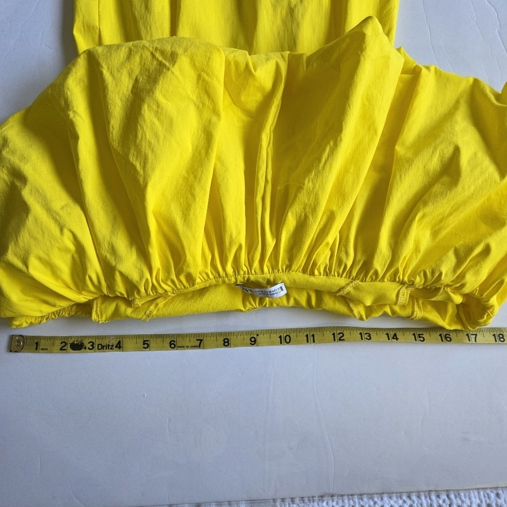 ZARA Womens Yellow Off Shoulder Balloon Collar Mini - Picture 5 of 8